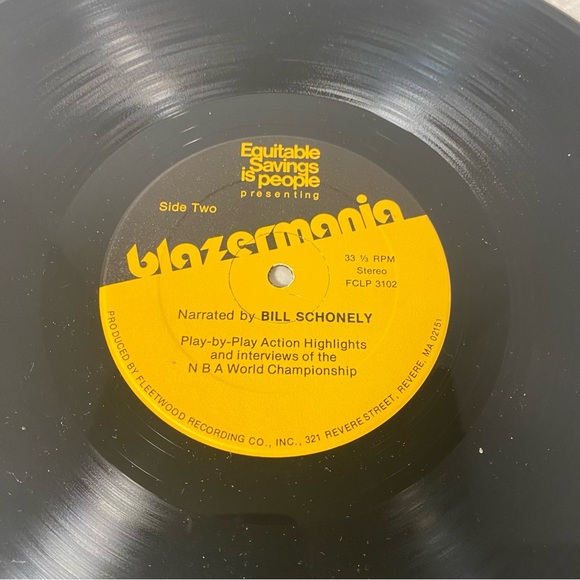 1977 Blazermania LP Vinyl Bill Schonely Portland Trailblazers NBA Win Highlights - Picture 5 of 6